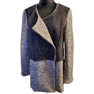 Vintage Robert Rodriguez Black and White Heathered Coat Double Zipper Size 8
